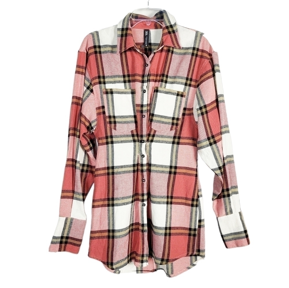 ZARA pleated plaid shirt NWT fall autumn